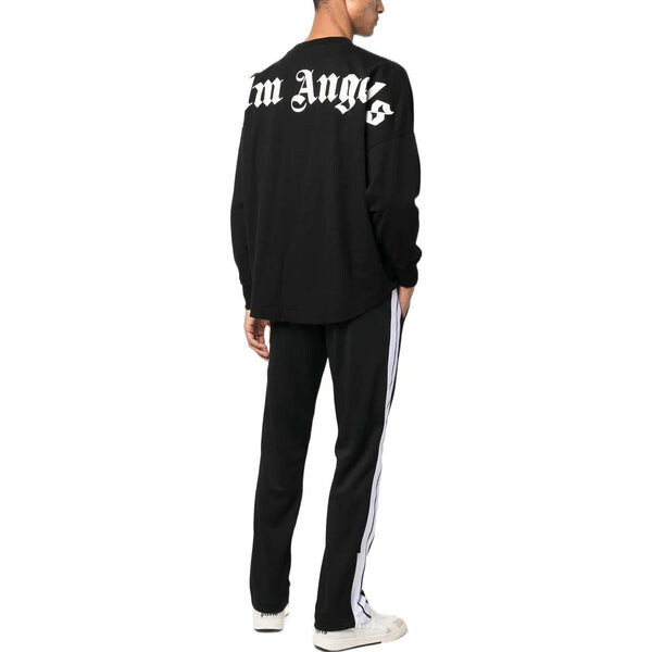 Толстовка fw22 logo mock neck longsleeve t-shirt 'black white' Palm Angels, черный — фото 2