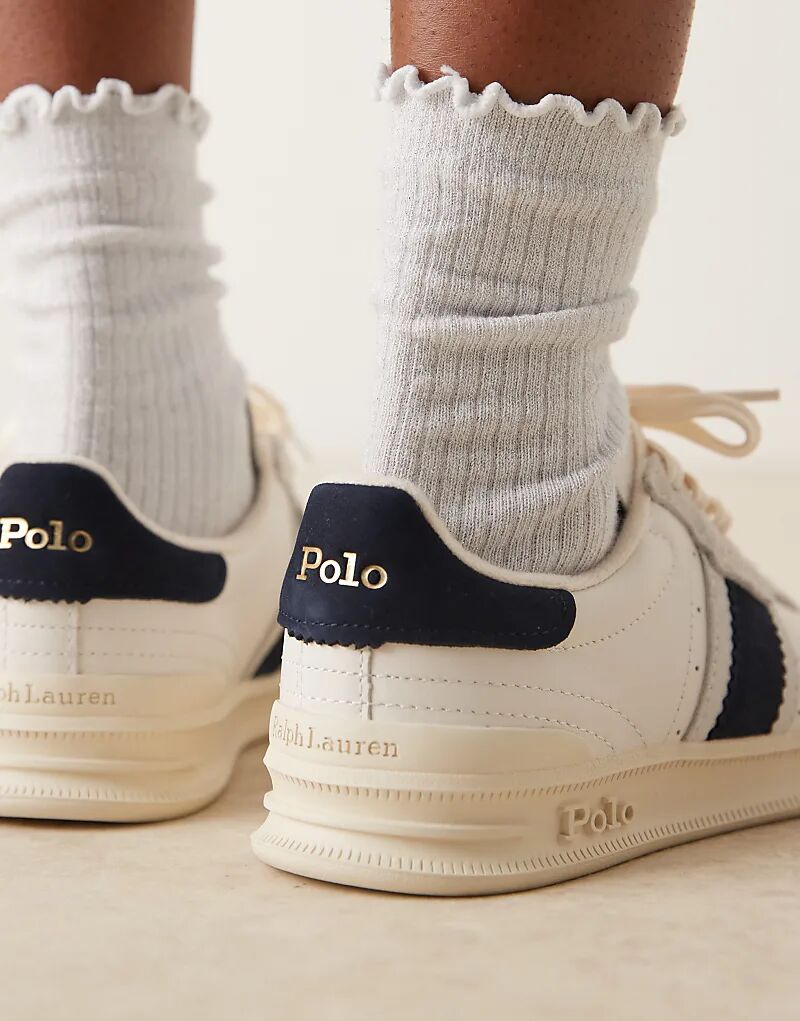 Кроссовки Polo Ralph Lauren Heritage Area белого и темно-синего цветов — фото 3