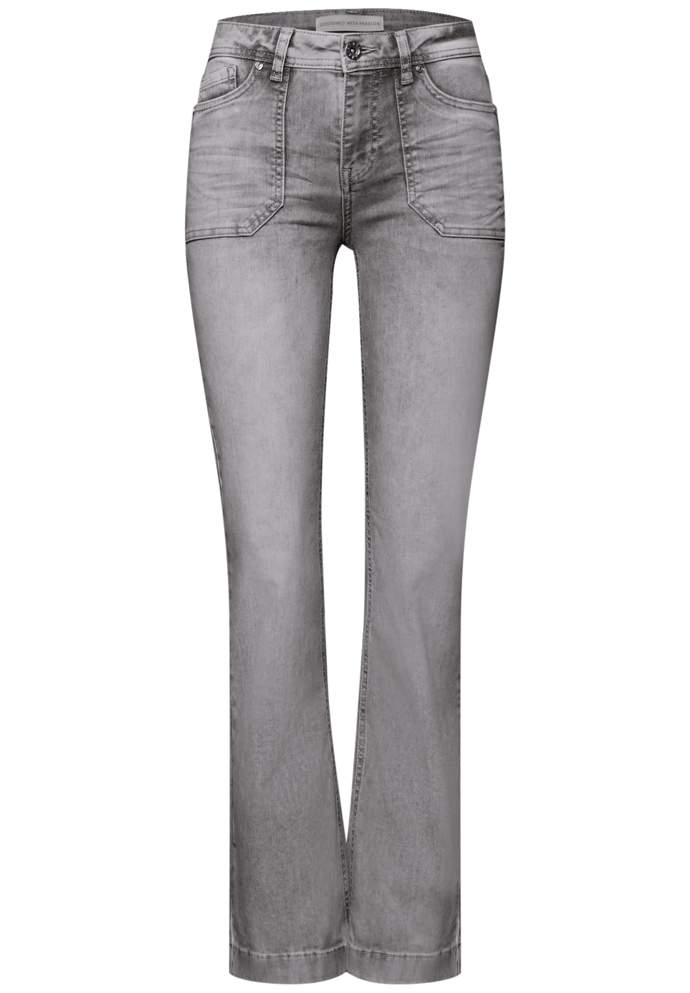 

STREET ONE Джинсы-клеш в сером цвете