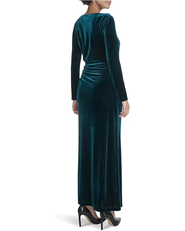 Платье Calvin Klein Velvet Long Sleeve Maxi, Malachite — фото 2