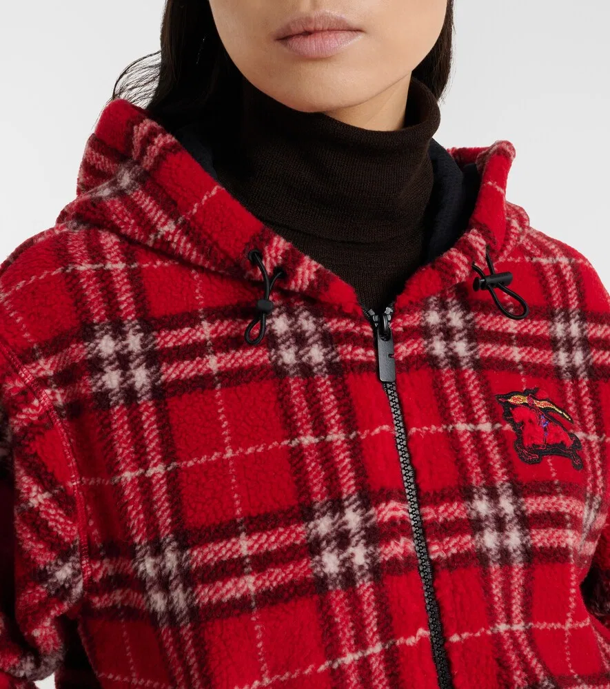 Куртка Burberry с капюшоном, шерстяная смесь, красный — фото 4
