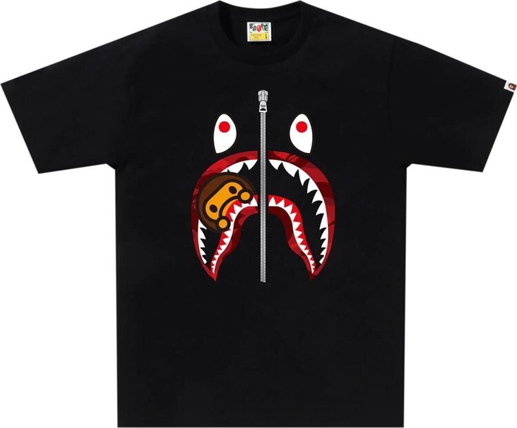 

Футболка BAPE Color Camo Milo Shark 'Black/Red', черный