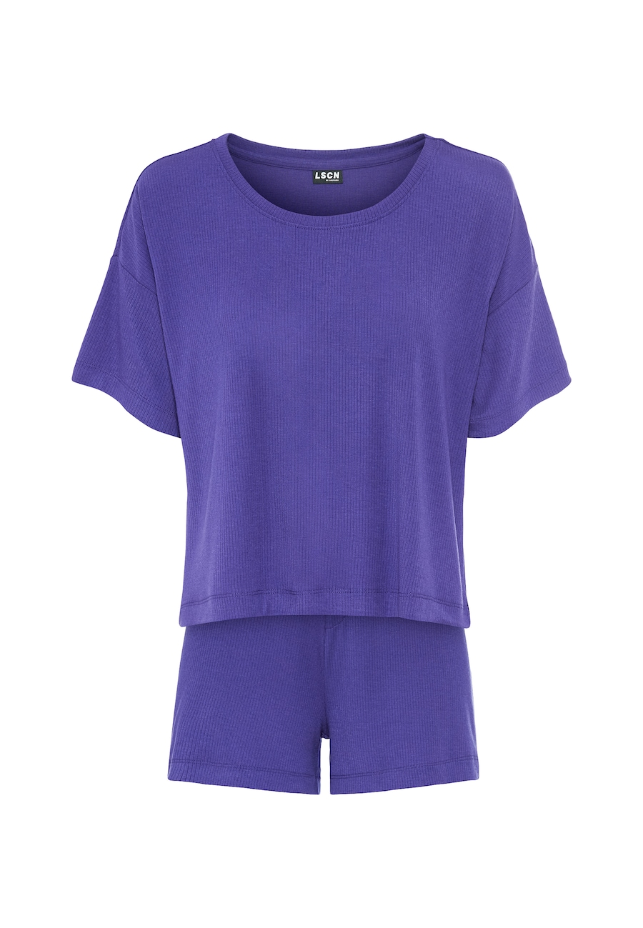 

Короткий пижамный комплект LSCN by LASCANA, фиолетовый