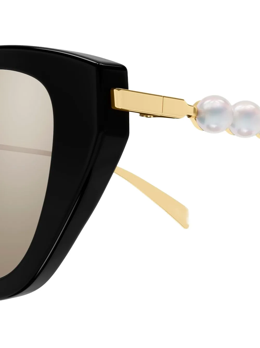 Солнечные очки в форме кошачьих глаз GG1968S с жемчужной отделкой Gucci, черный — фото 3
