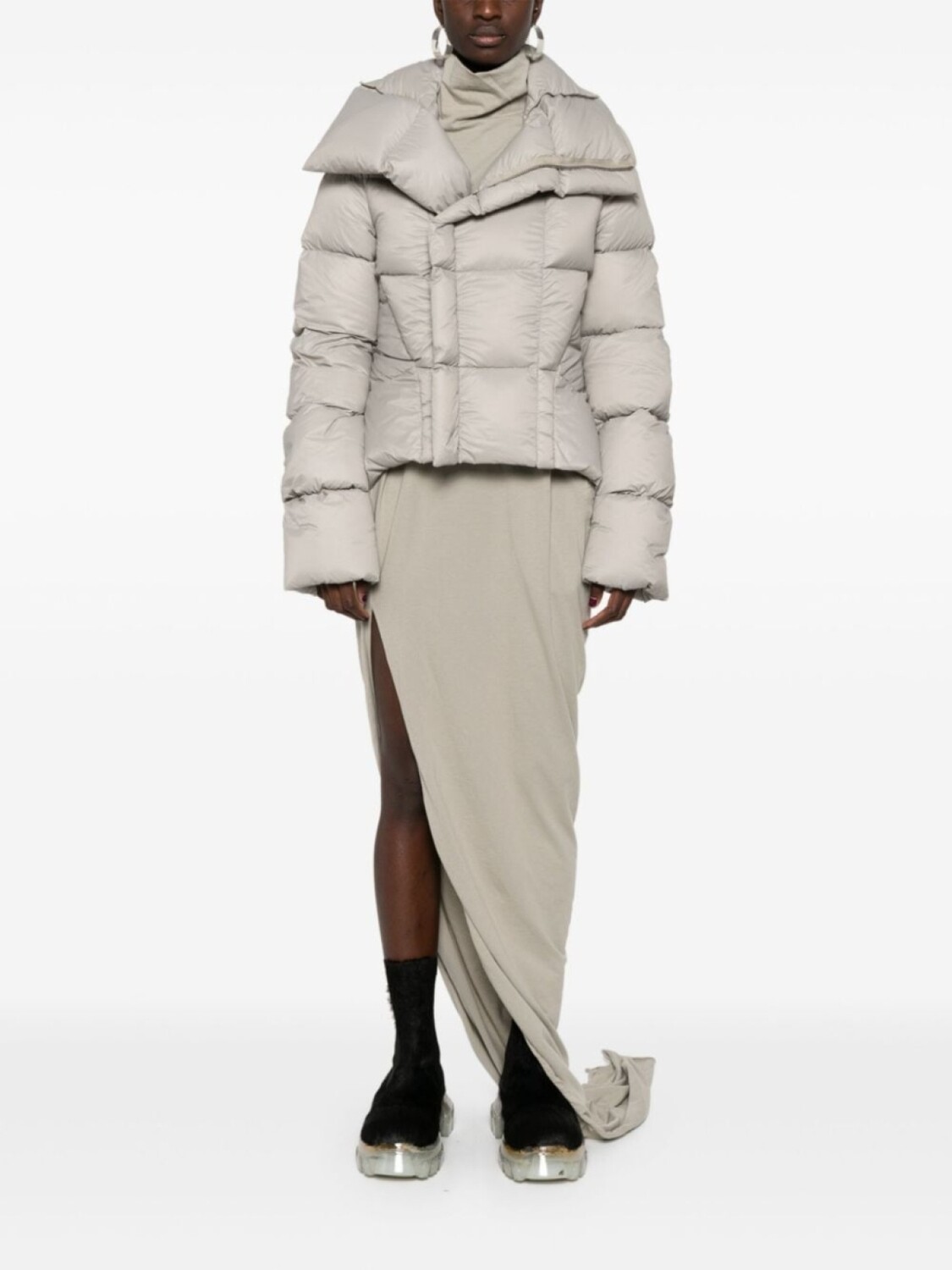 Rick Owens пуховик Naska Duvet, серый — фото 2