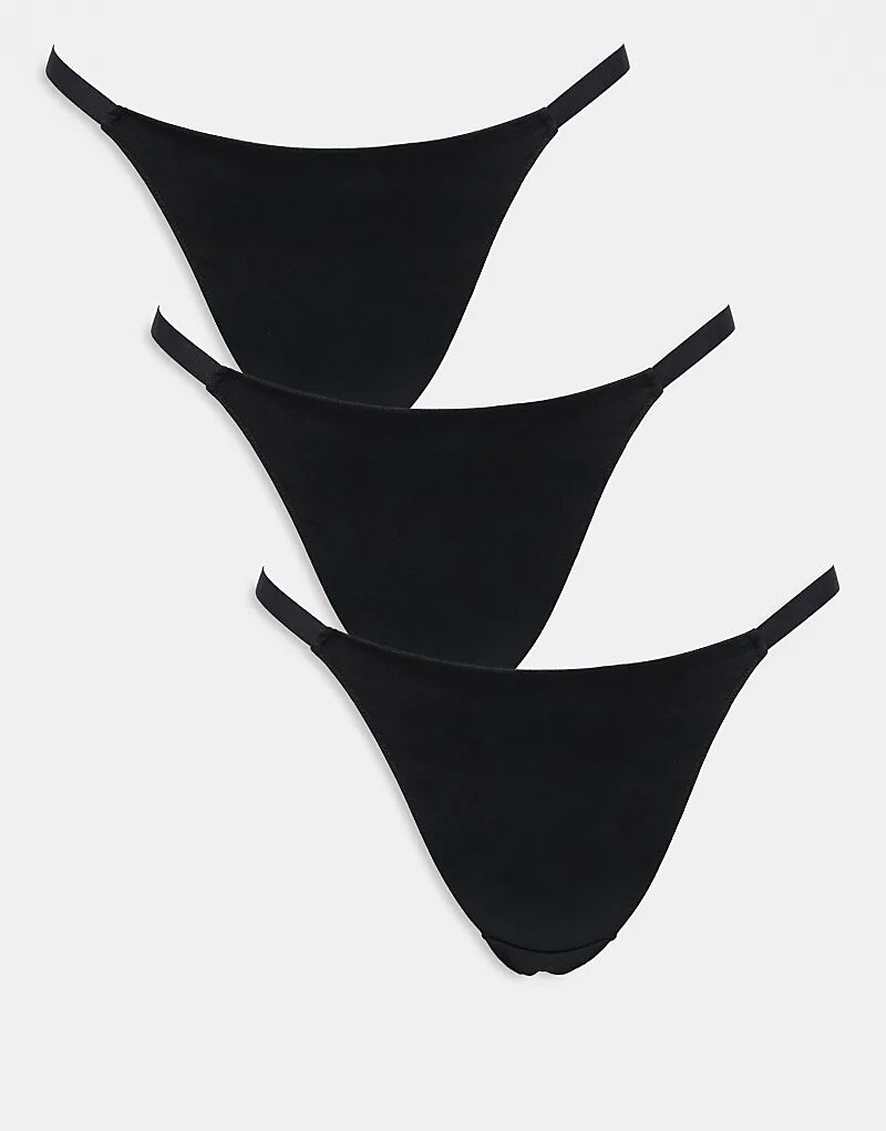 

Комплект из 3 пар трусиков-танга ASOS DESIGN Curve черного цвета Asos Curve
