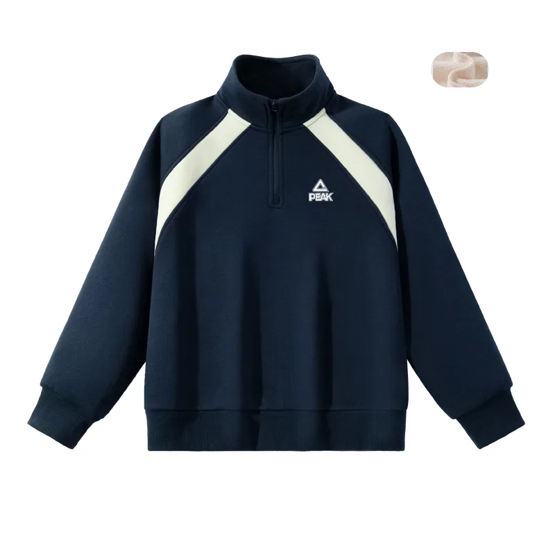 Свитшот детский с воротником-стойкой PEAK Navy Blue/PK White