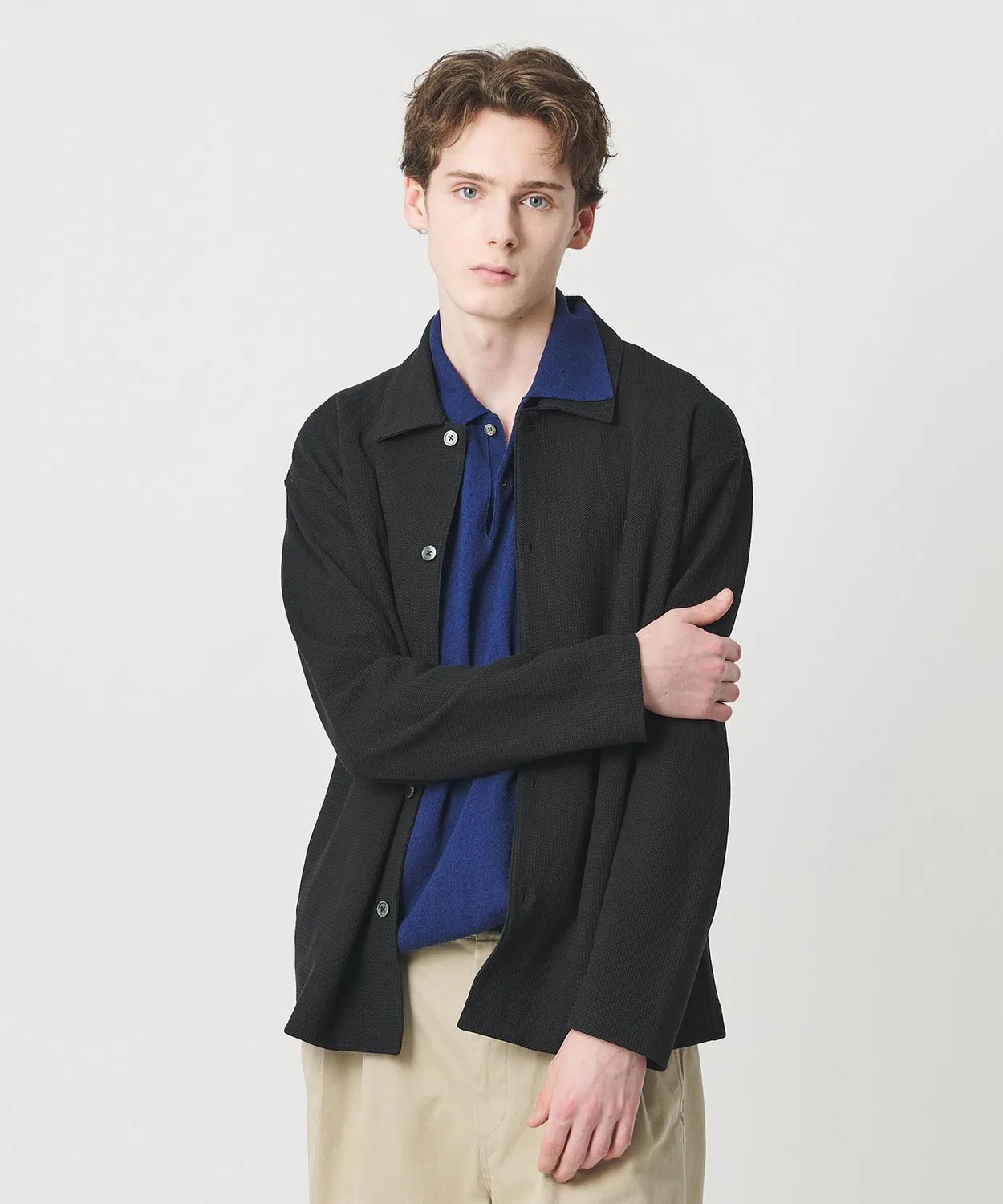 Шарт-жакет LACOSTE однотонный, из хлопка с полиэстером, тёмно-серый — фото 2