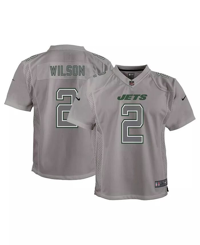 

Серая игровая майка Big Boys Зака ​​Уилсона New York Jets Атмосфера игры Nike, серый