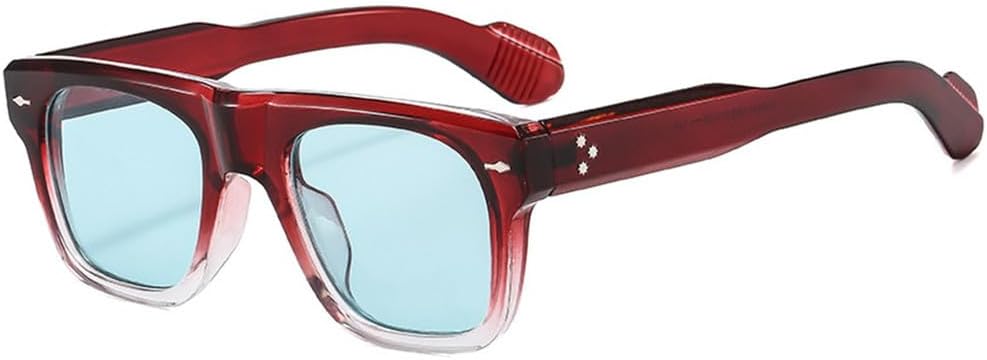 

Женские солнцезащитные очки с прозрачными линзами цвета океана, защита от УФ-излучения UV400, зеленые. Мужские солнцезащитные очки в стиле панк с заклепками FYTUP, Red