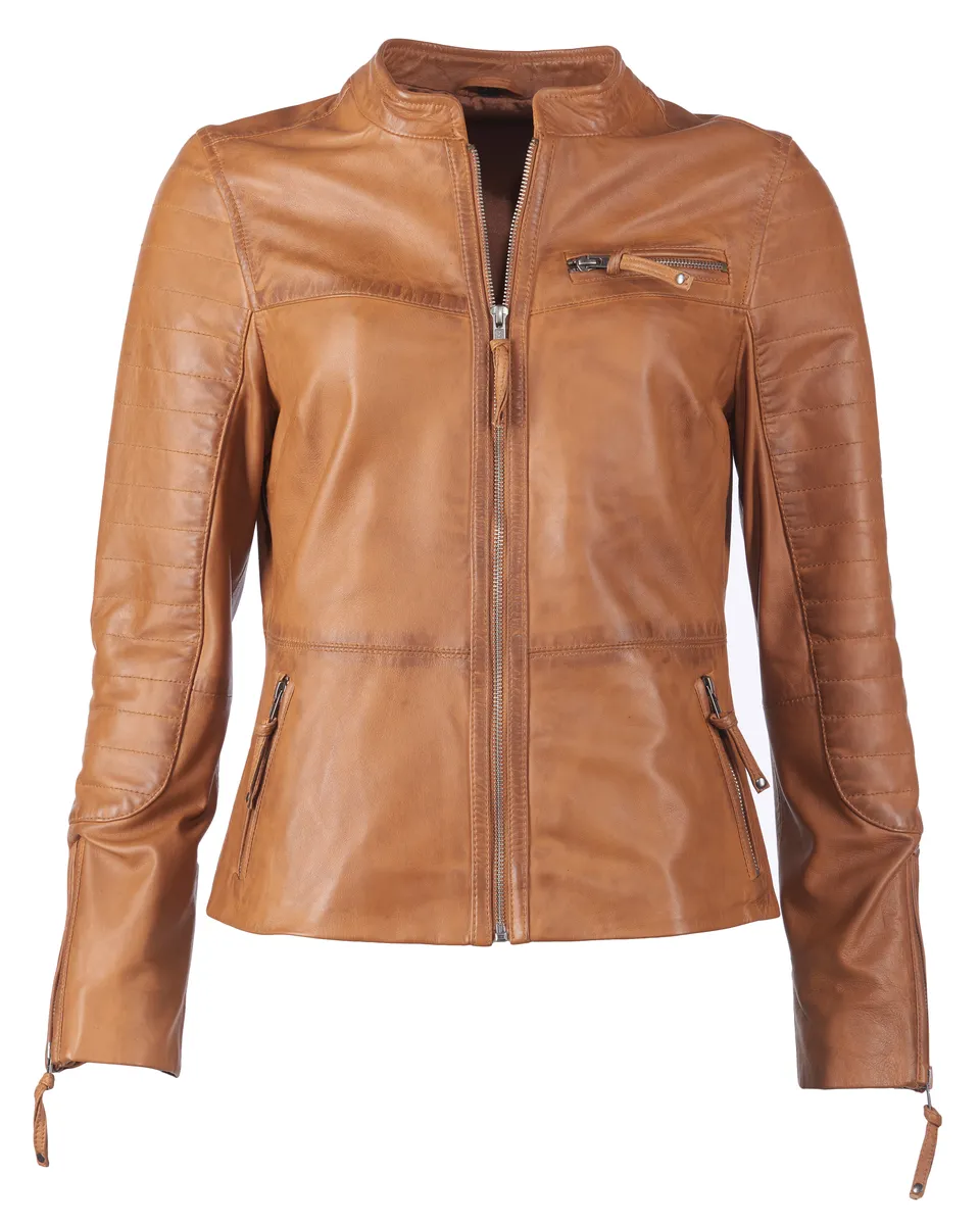 

Байкерская куртка JCC "DI-002", цвет Cognac