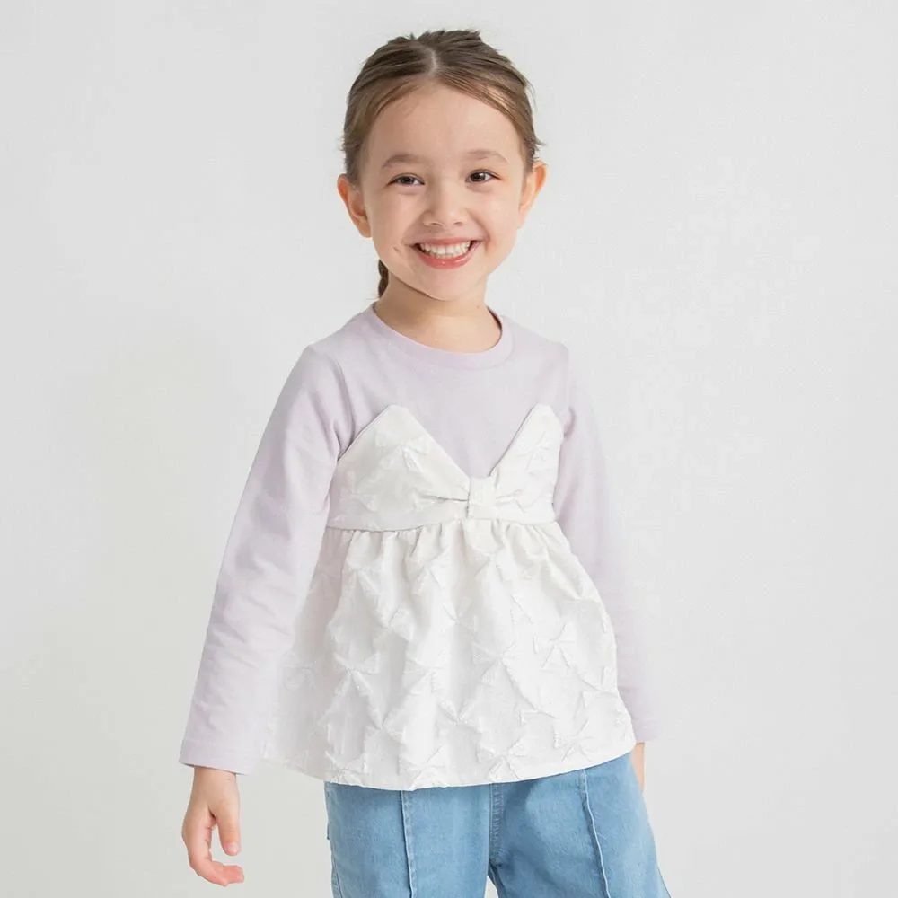 Футболка с длинными рукавами с ленточным узором Branshes, ivory