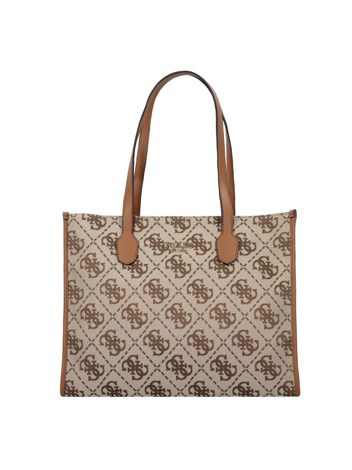 

Сумка шоппер Guess, цвет latte logo