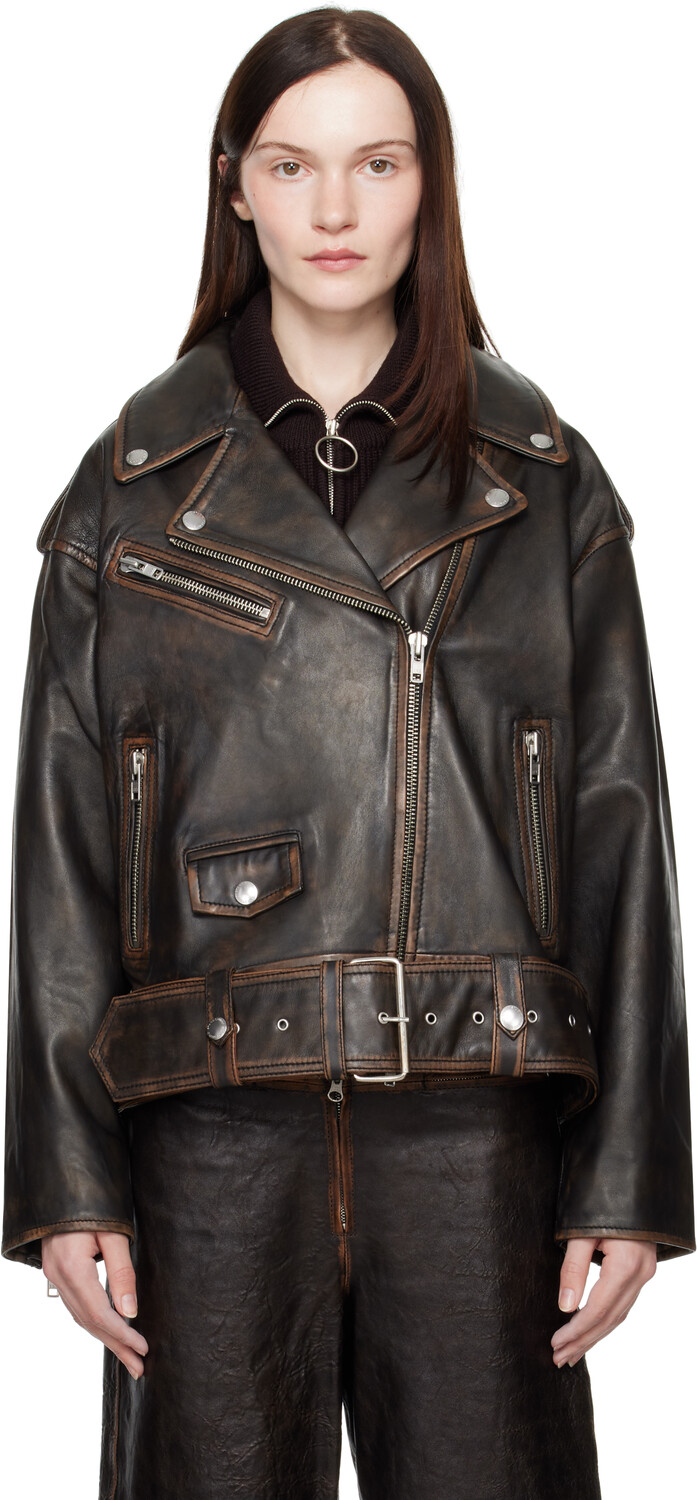 

Черная кожаная куртка Isobelle Biker Stand Studio
