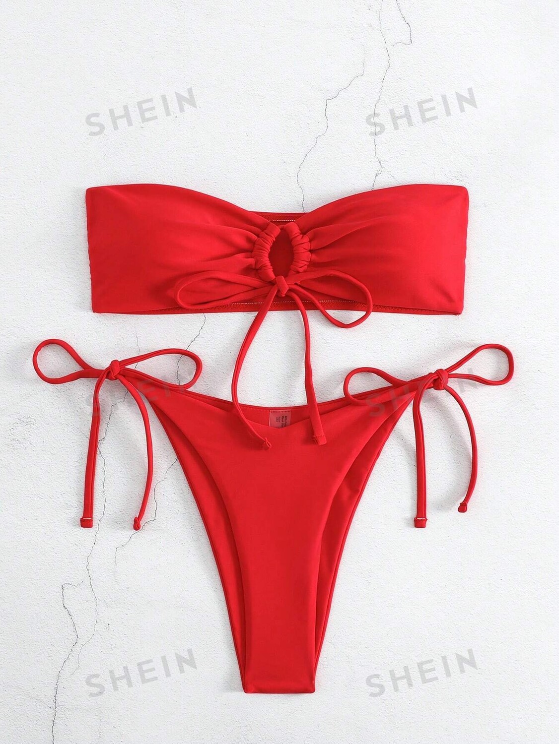 

Купальник раздельный Shein Swim Basics, красный