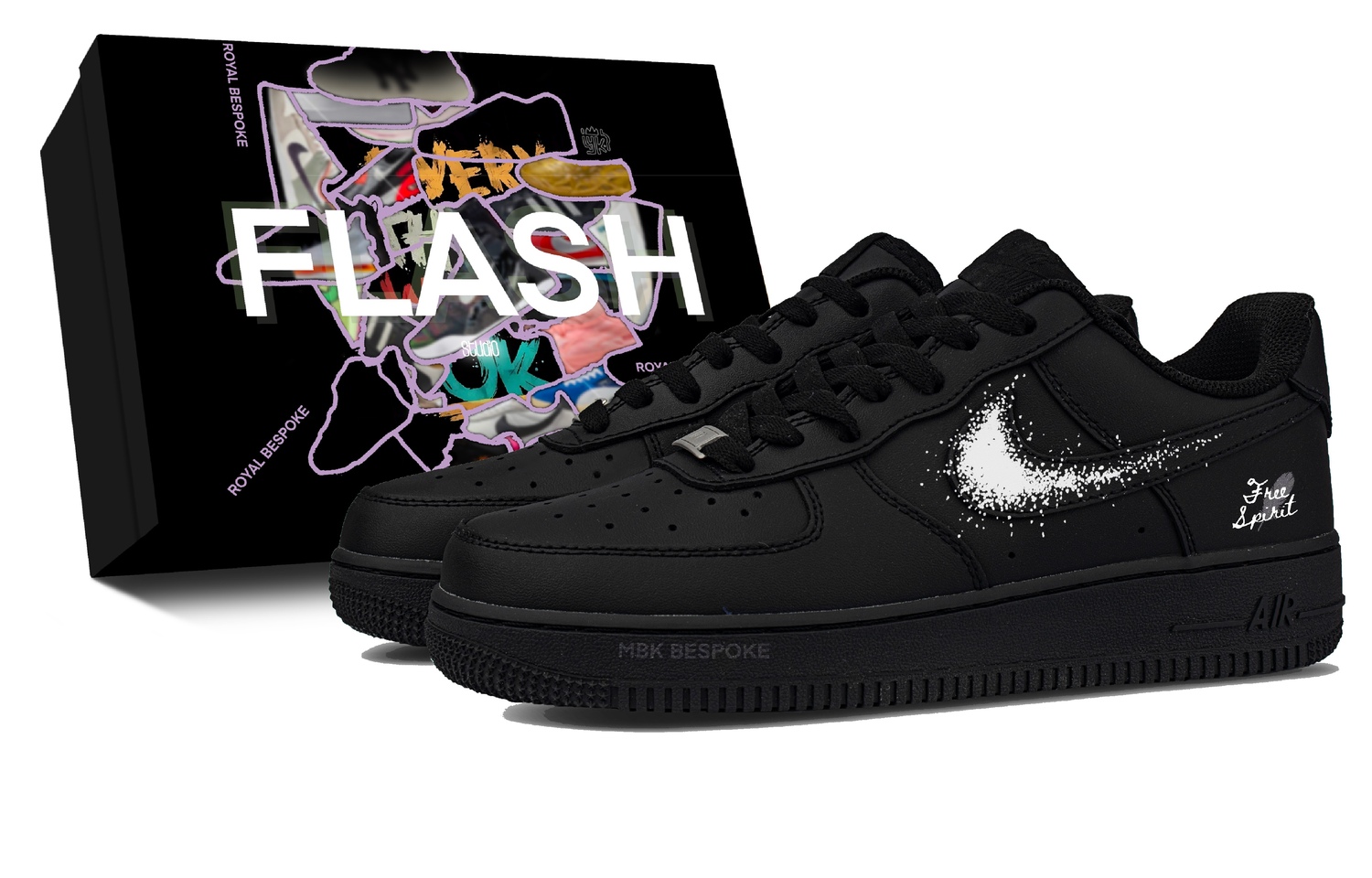 

Nike Кроссовки Air Force 1 Dark Night Wing, в коробке, износостойкие низкие, для скейтбординга, унисекс, черный с белыми элементами