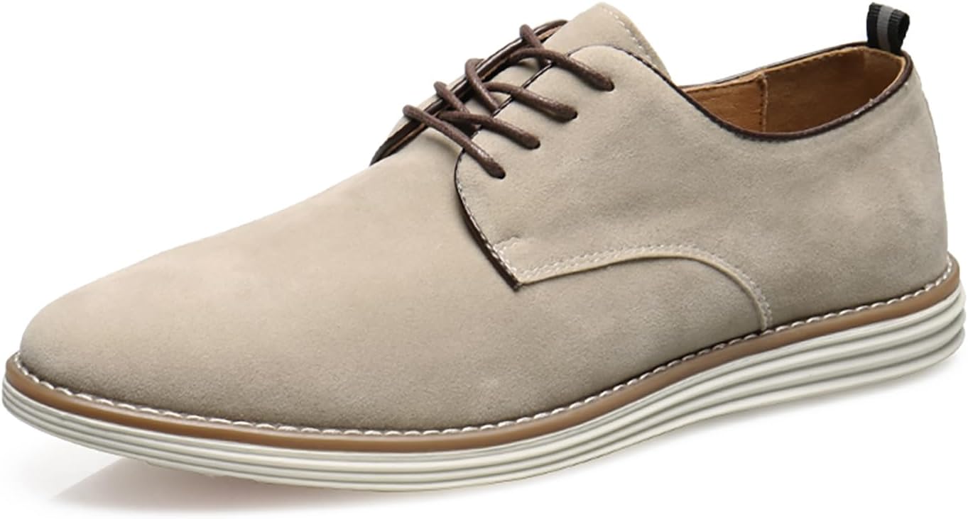 

Мужские классические ретро оксфорды из замши, повседневные удобные туфли с круглым носком, плоские деловые дерби-кроссовки для формальной работы в офисе, вождения, прогулок и путешествий Nxnbhsl, бежевый