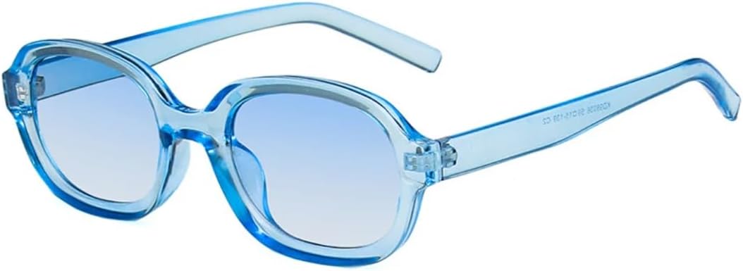 

Модные солнцезащитные очки для женщин, ретро-стиль, овальные солнцезащитные очки для мужчин, очки для путешествий и вождения, защита от УФ-излучения VVTWSSW, Blue Gradient Blue