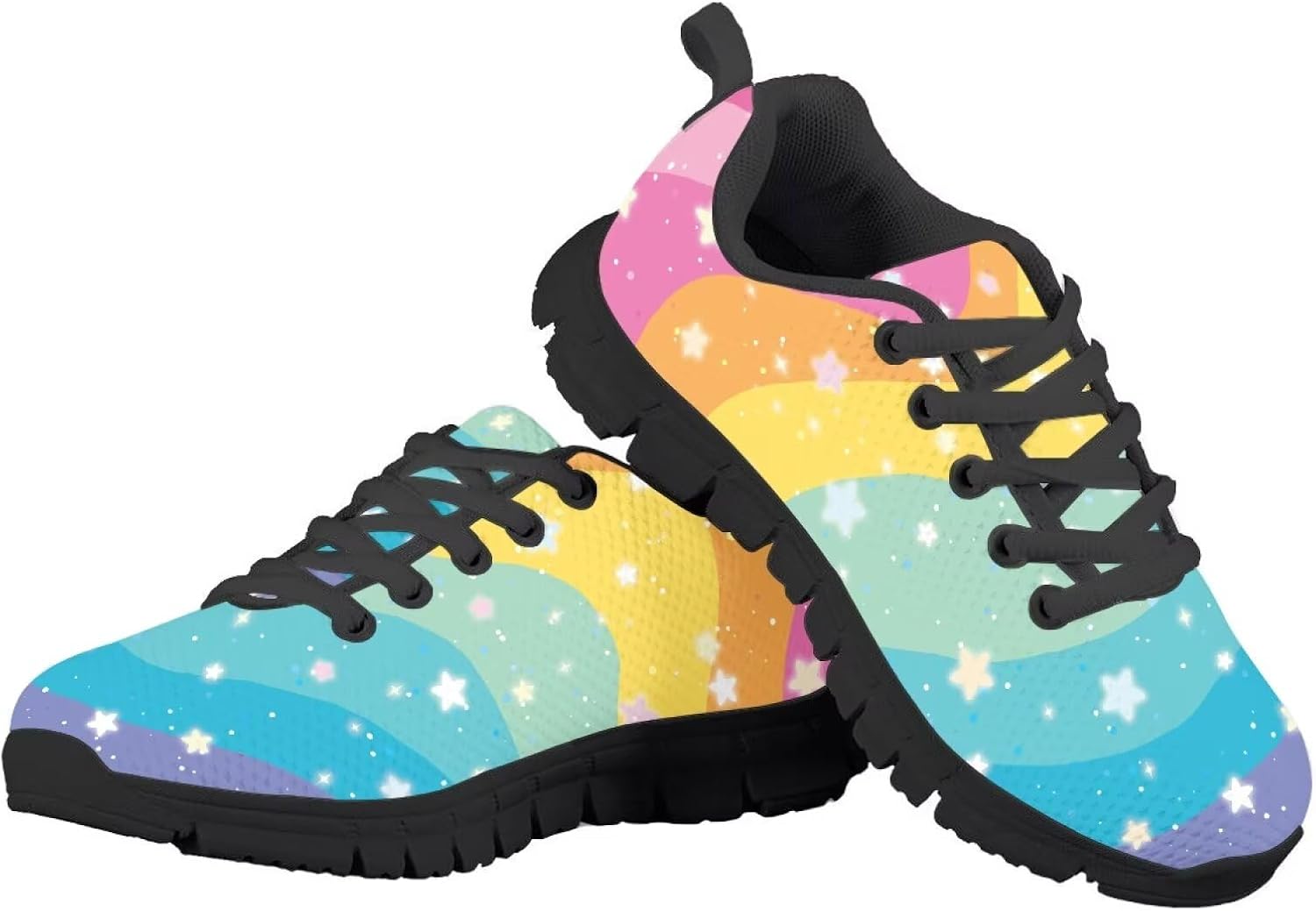 

Детские кроссовки с мультяшным рисунком, нескользящие, для мальчиков и девочек, дышащие, сетчатые, модные спортивные кроссовки для малышей, размеры 11-13/детей постарше, размеры 1-5 Quxjehoe, Colorful Stripes