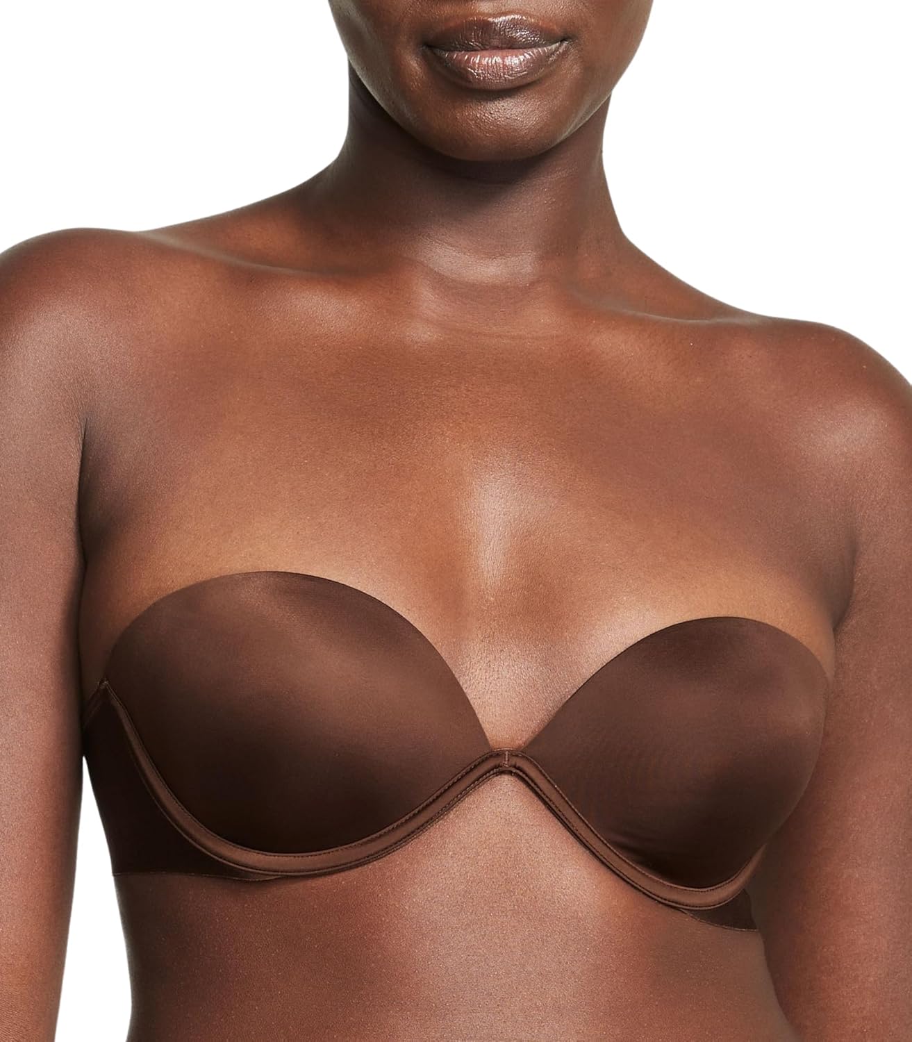 

Victoria's Secret Everyway Low Back Clear Strap Push Up Strapless Bra, бюстгальтер для женщин (32B-38DD), Ganache