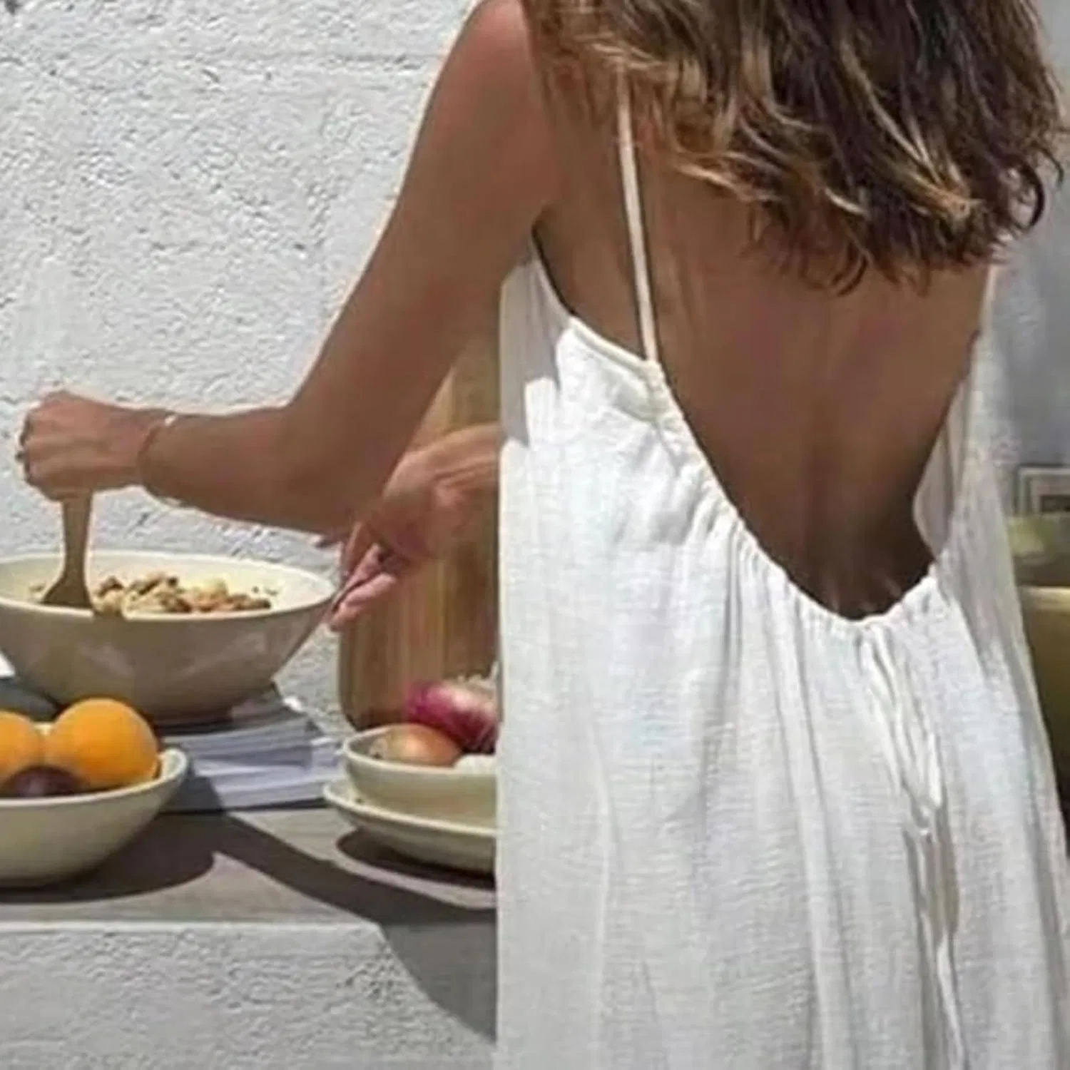 Платье-ками Backless для женщин 2026, летнее повседневное платье-ками без рукавов с открытой спиной для пляжа Generic, Apricot — фото 2
