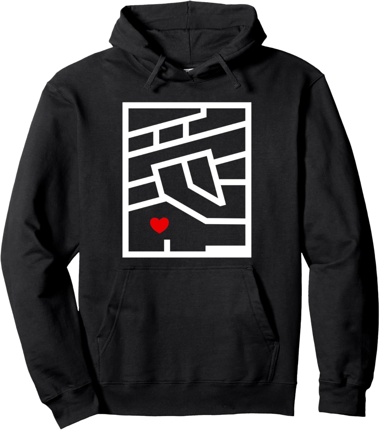 

Толстовка с капюшоном Straight Love White Straight Line and One Heart Express Kanji Love Kanji Cool Funny Cute Hoodie, черный Straightforward Love