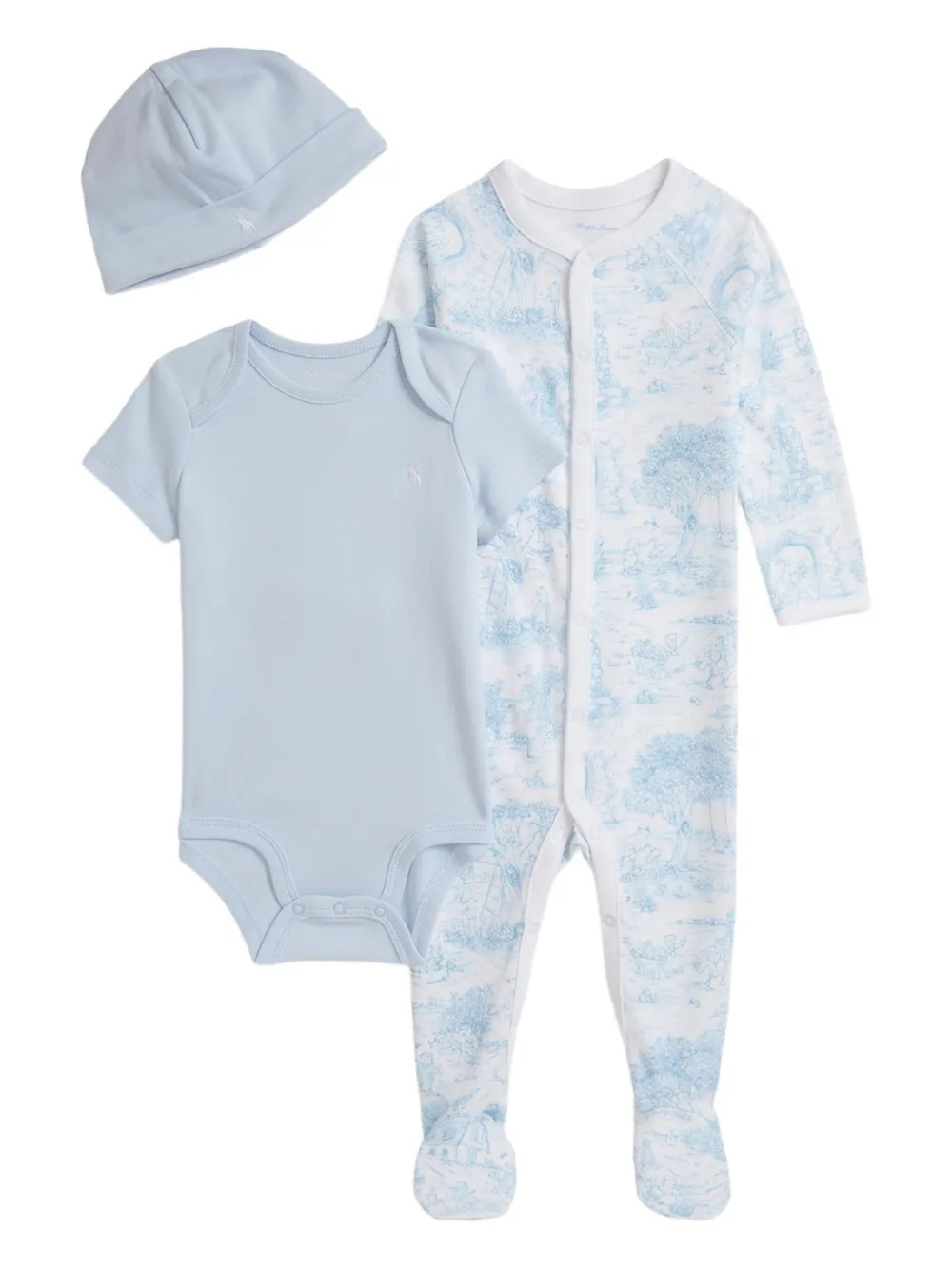 

Комплект для новорожденного с принтом POLO RALPH LAUREN KIDS, синий