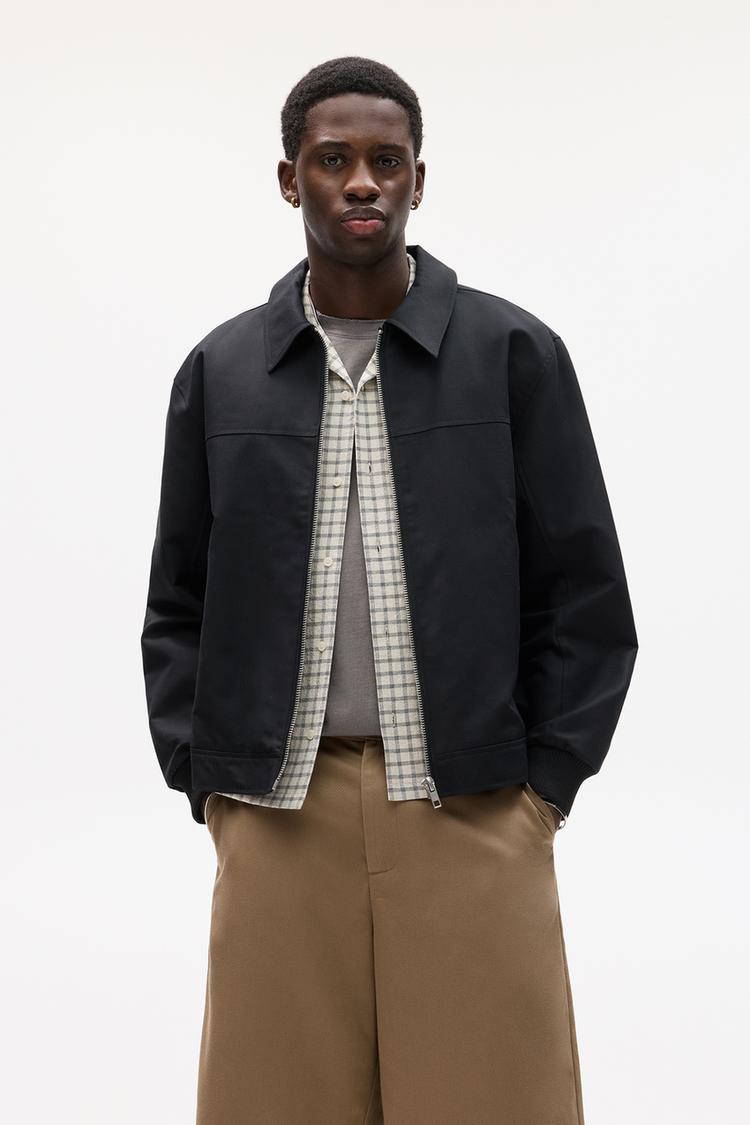 

Пиджак с воротником-стойкой Pull And Bear, черный