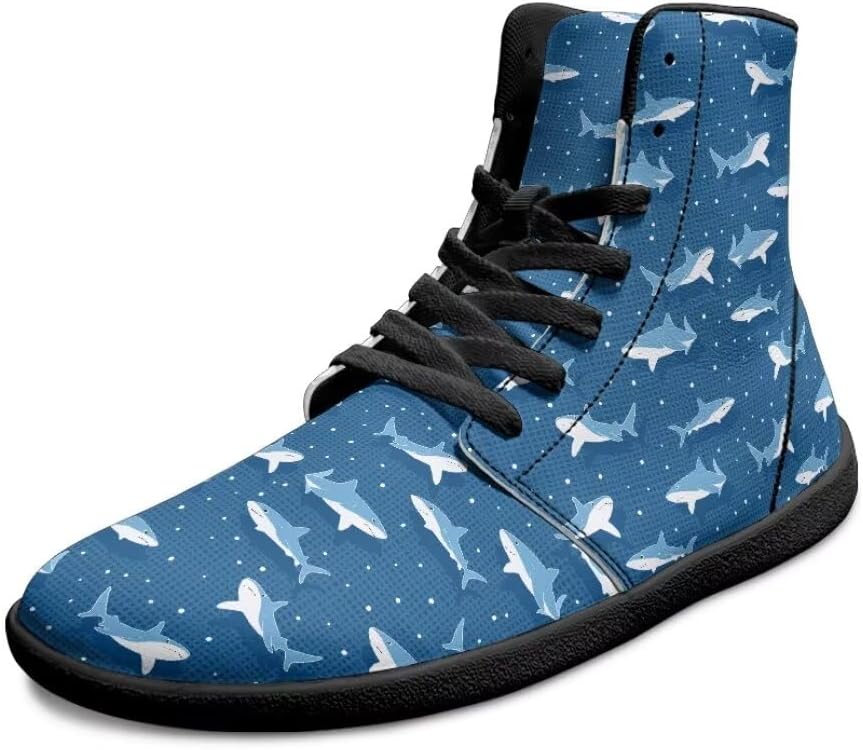 

Мужские босоножки с принтом милых животных, легкие с широкой носочной частью, антискользящие, высокие кроссовки с нулевым перепадом подошвы Getelinseng, синий