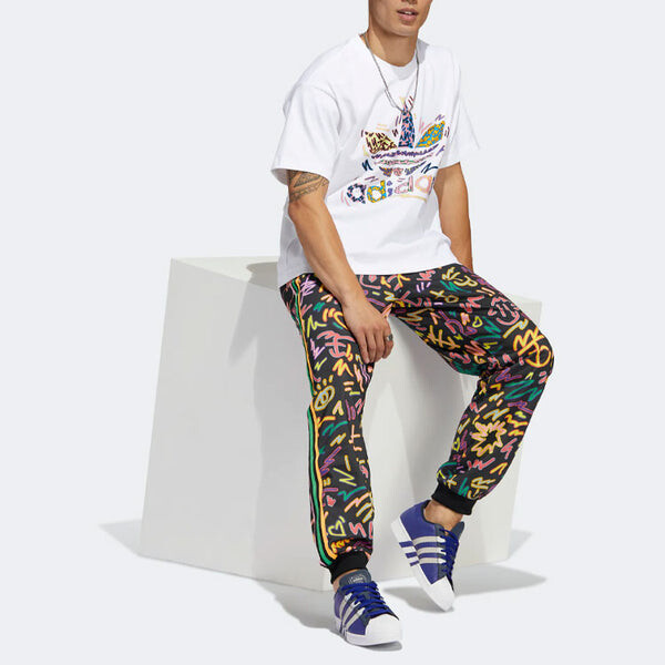 Футболка adidas originals SS22 Cartoon Logo Printing Round Neck Casual Short Sleeve Unisex White, белый — фото 4