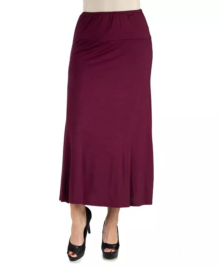 

Женская однотонная макси-юбка с эластичной талией 24seven Comfort Apparel, красный