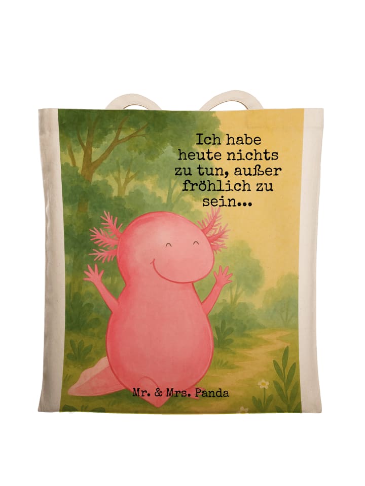 

Mr. & Mrs. Panda Тканевая сумка с изображением аксолотля и надписью «Hurra» белого цвета