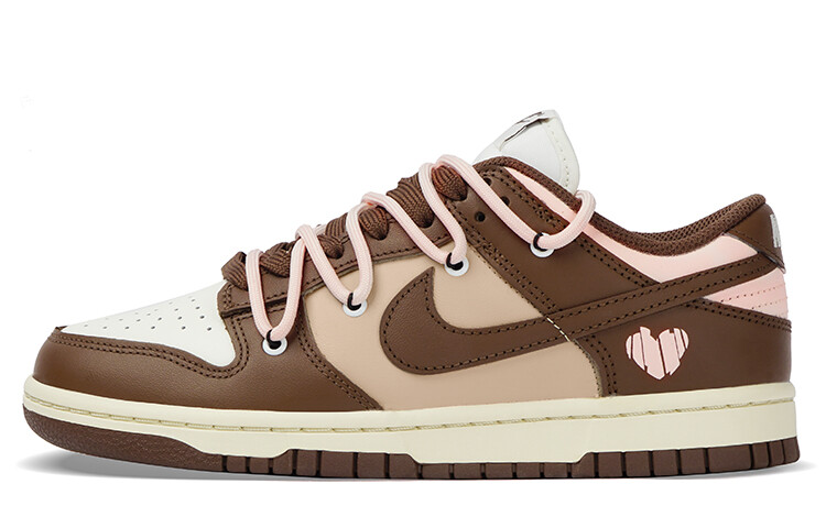 

Кроссовки Nike Dunk Skateboarding Shoes Women's Low-top Pink/Brown, белый