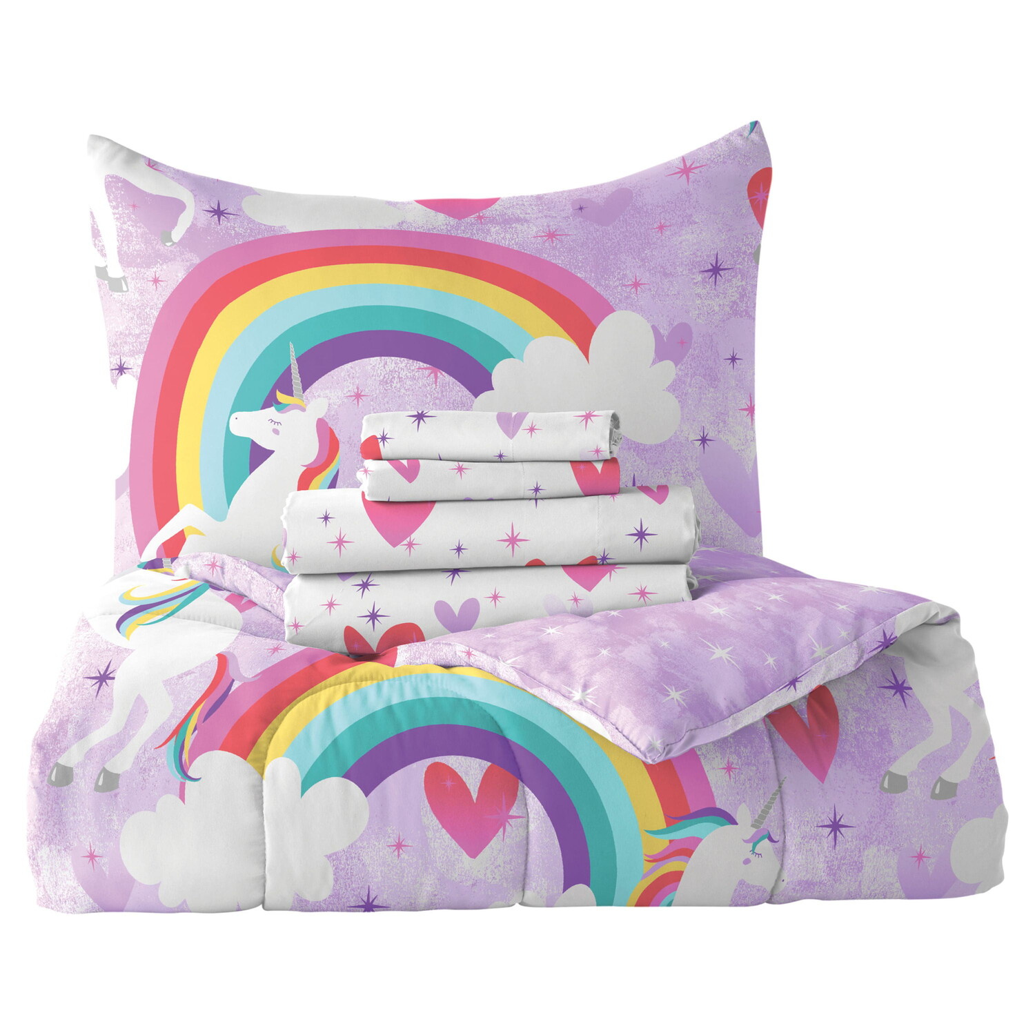 

Комплект постельного белья Dream Factory Unicorn Rainbow Twin, 5 предметов