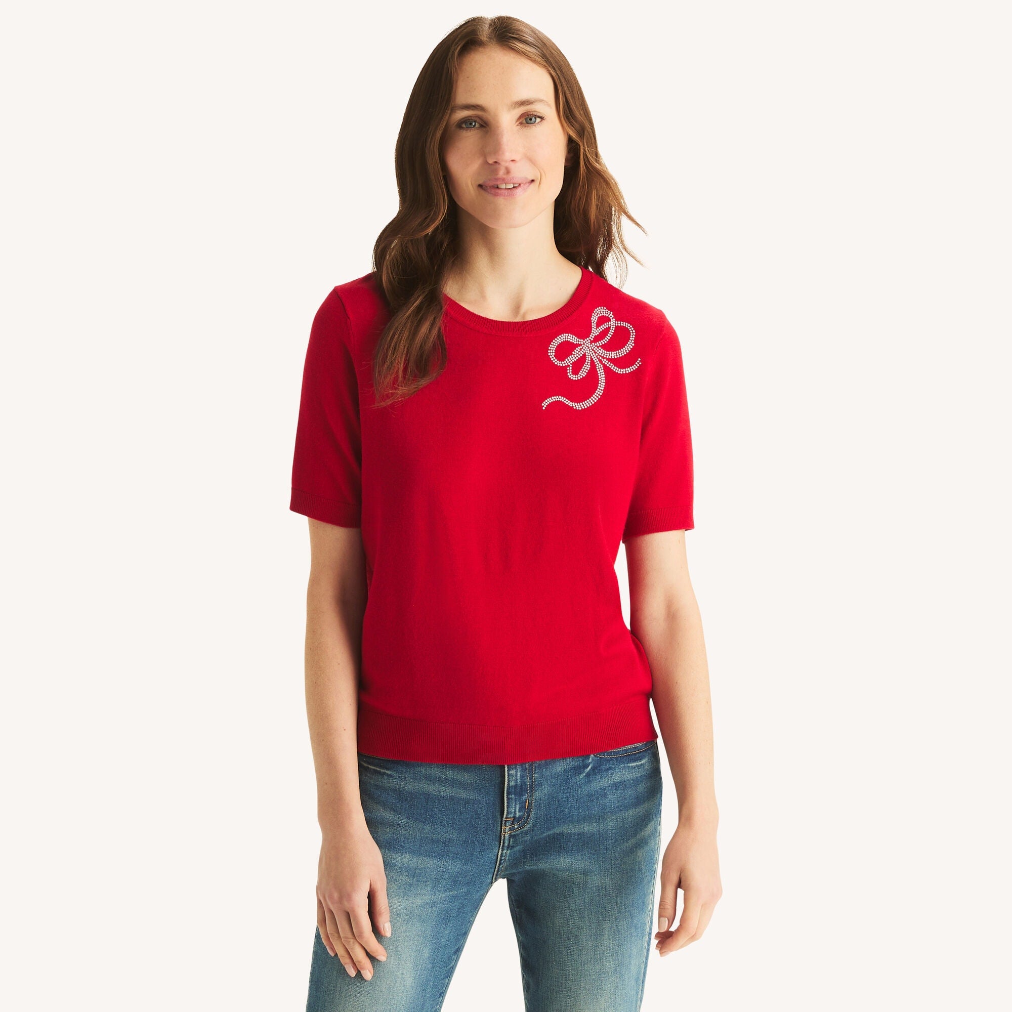 

Женский свитер Nautica с бантом и короткими рукавами Nautica, Dreamy Coral