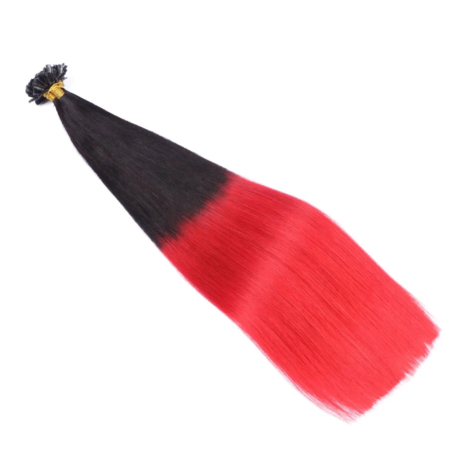 Накладные пряди с кератиновым креплением U-Tip #1B/Red Ombre от novon Hair Extensions, 40 см, 100 г Novon — фото 3