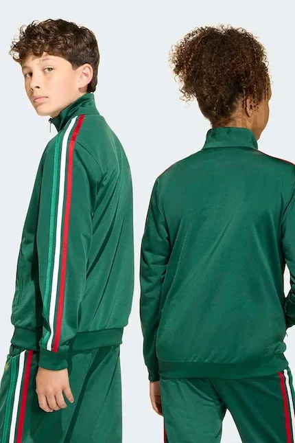Толстовка детская с капюшоном Adidas Originals, зеленый — фото 3