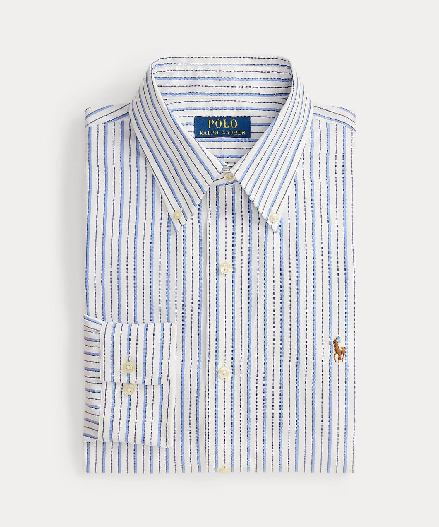 Рубашка «Оксфорд» в полоску, сшитая Polo Ralph Lauren, 100 White — фото 4