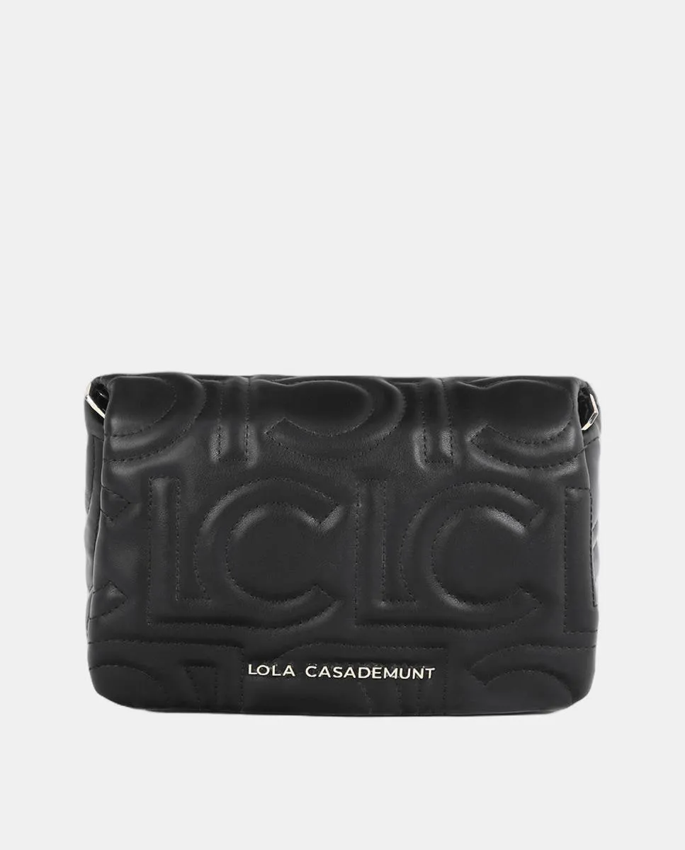 

Сумка-бандо льва с логотипом, стеганая, под эффект кожи, с ручкой и цепочкой Lola Casademunt, черный