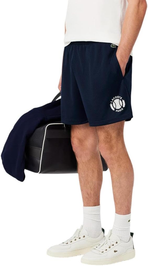 Lacoste мужские шорты Relaxed Fit с принтом Tennis, Navy Blue — фото 2
