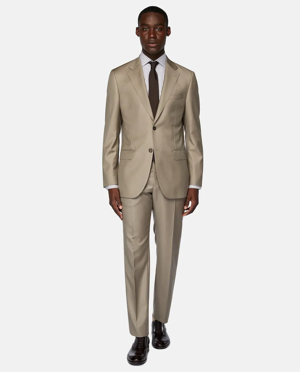 

Мужской костюм прямого кроя серо-коричневого цвета Boggi Milano, цвет Topo