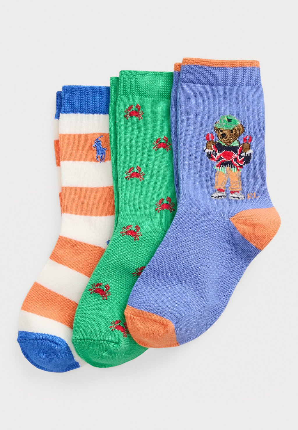 

Носки CRAB MOTIF CREW SOCK 3 PACK UNISEX Polo Ralph Lauren, мультиколор
