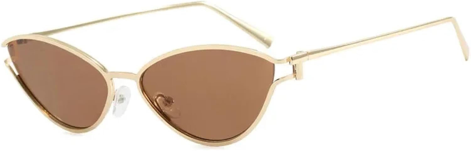 

Солнцезащитные очки с защитой от УФ-излучения UV400 | Металлические очки в стиле «кошачий глаз» в стиле панк | Для женщин и мужчин, для занятий спортом на открытом воздухе и вождения DSVIGF, Tea