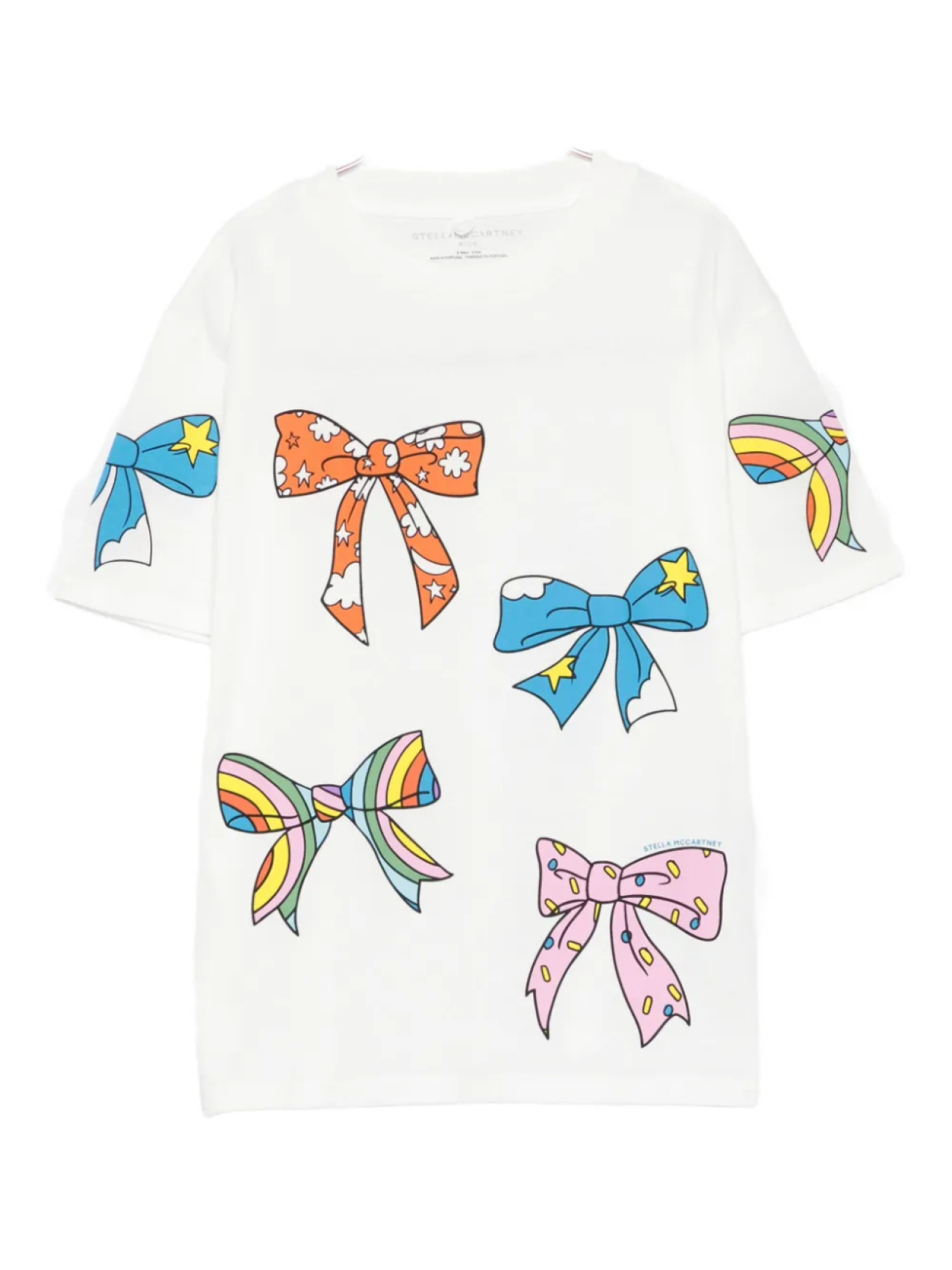 

Футболка Stella McCartney Kids из хлопка с принтом бантиков, белый