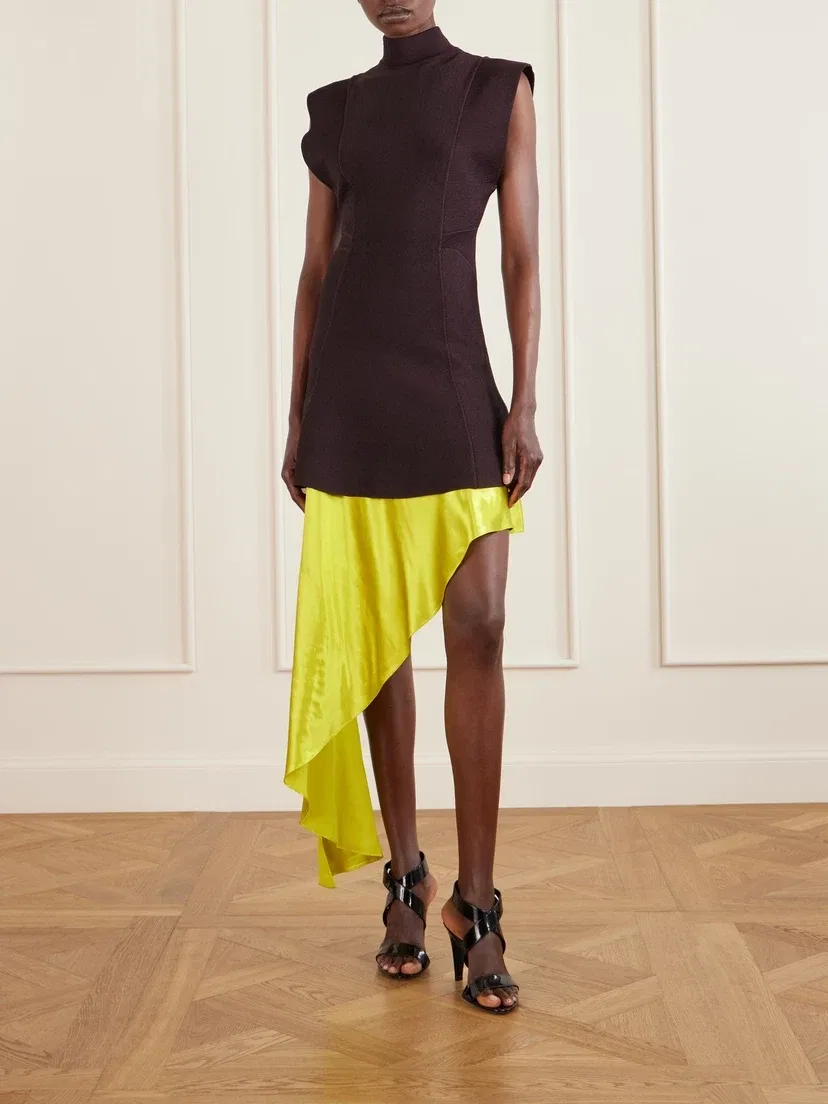 Мини-платье вязаное без рукавов Alaïa, бордовый — фото 2