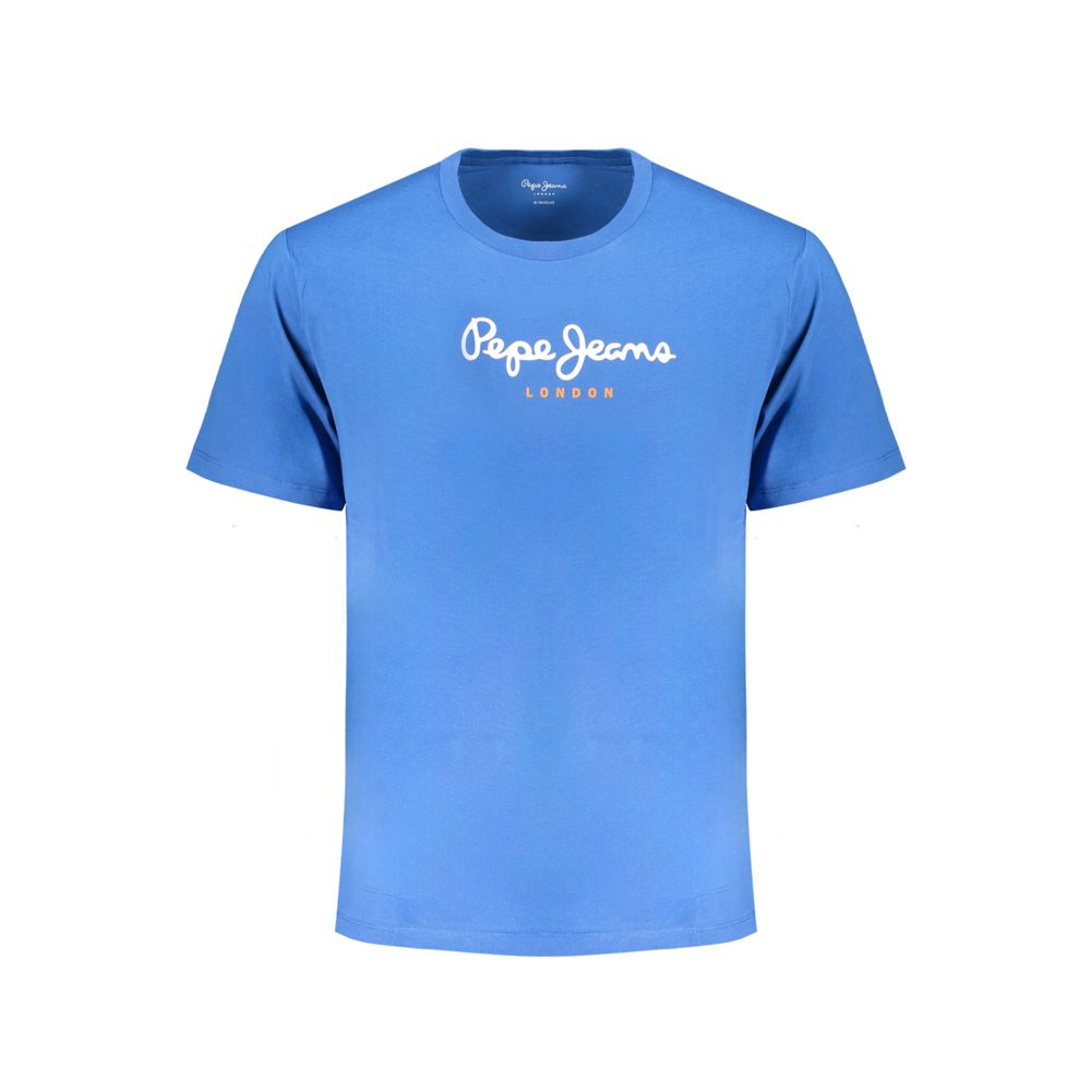

Синяя хлопковая футболка Pepe Jeans