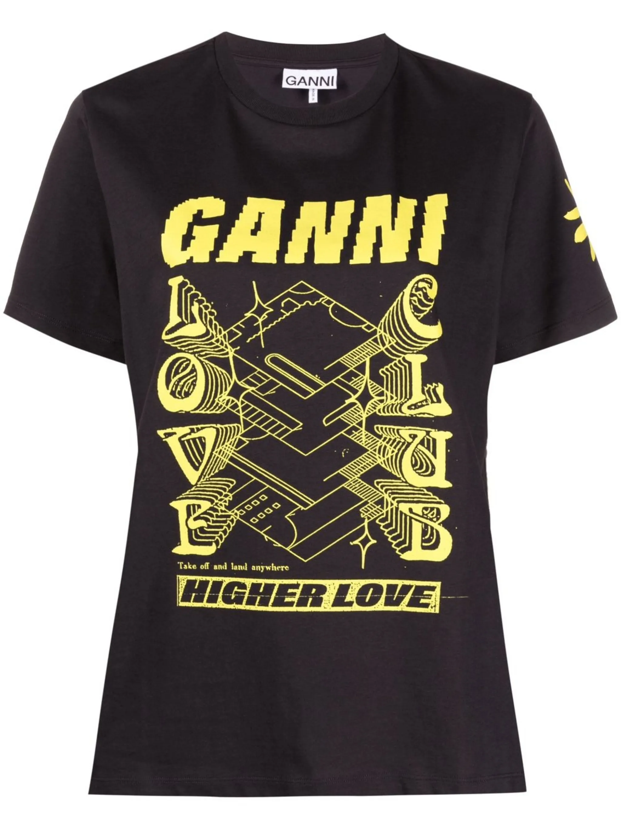 

Футболка Love Club с логотипом Ganni, черный