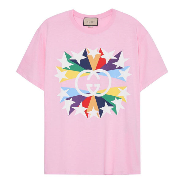 

Футболка ss21 g printing cotton short sleeve pink Gucci, розовый