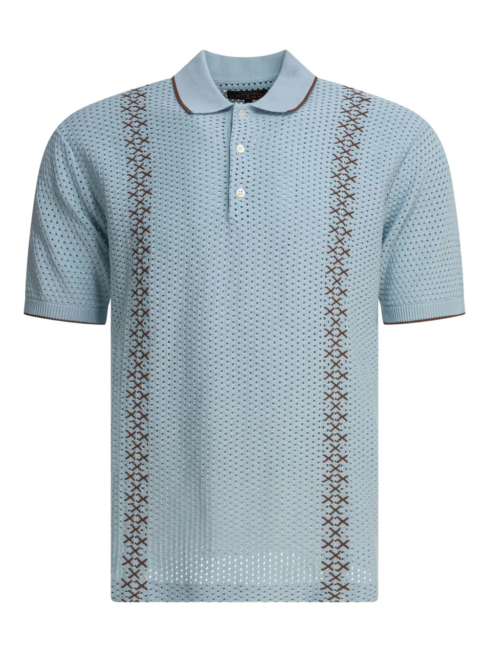 

Рубашка-поло с вышитыми люверсами BEAMS PLUS, синий