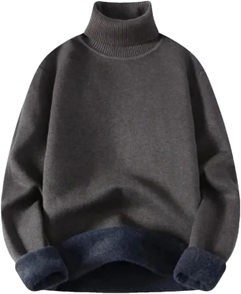 

Мужской водолазка однотонный вязаный пуловер